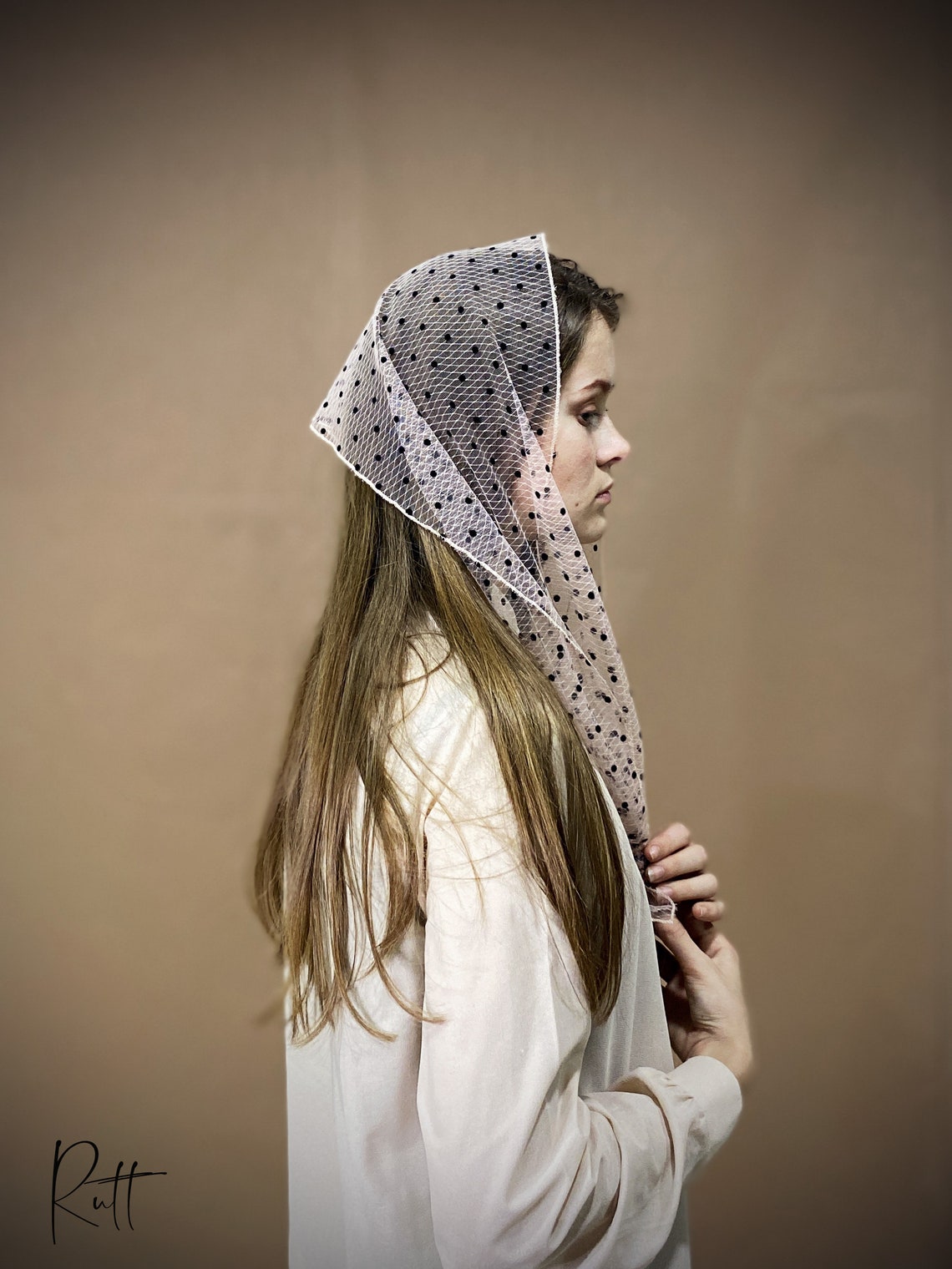 Dotted Shawl Christian Scarf Church Scarf head covering Etsy