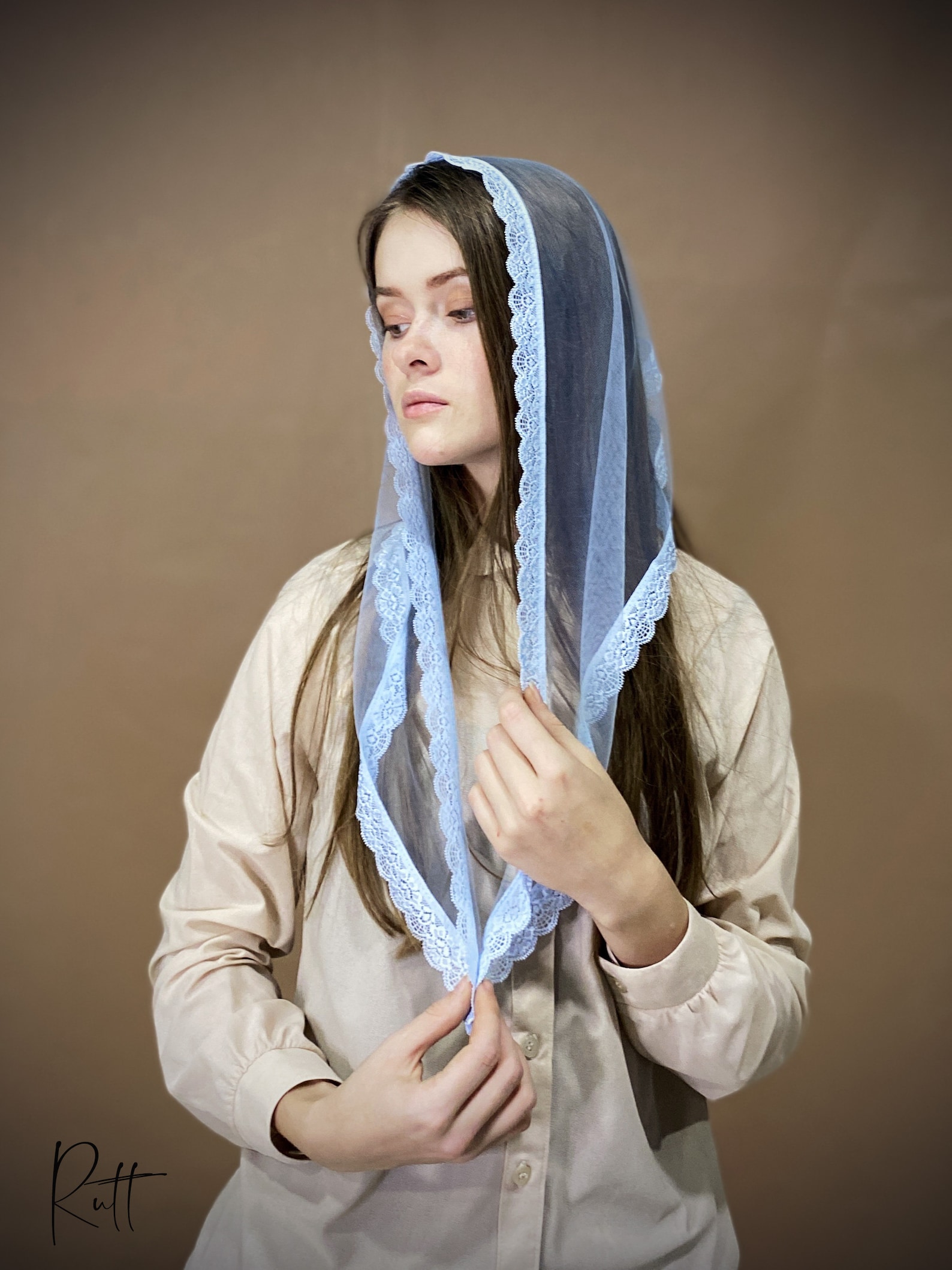 Dusty pink Church head covering Christian women Head wrap Etsy