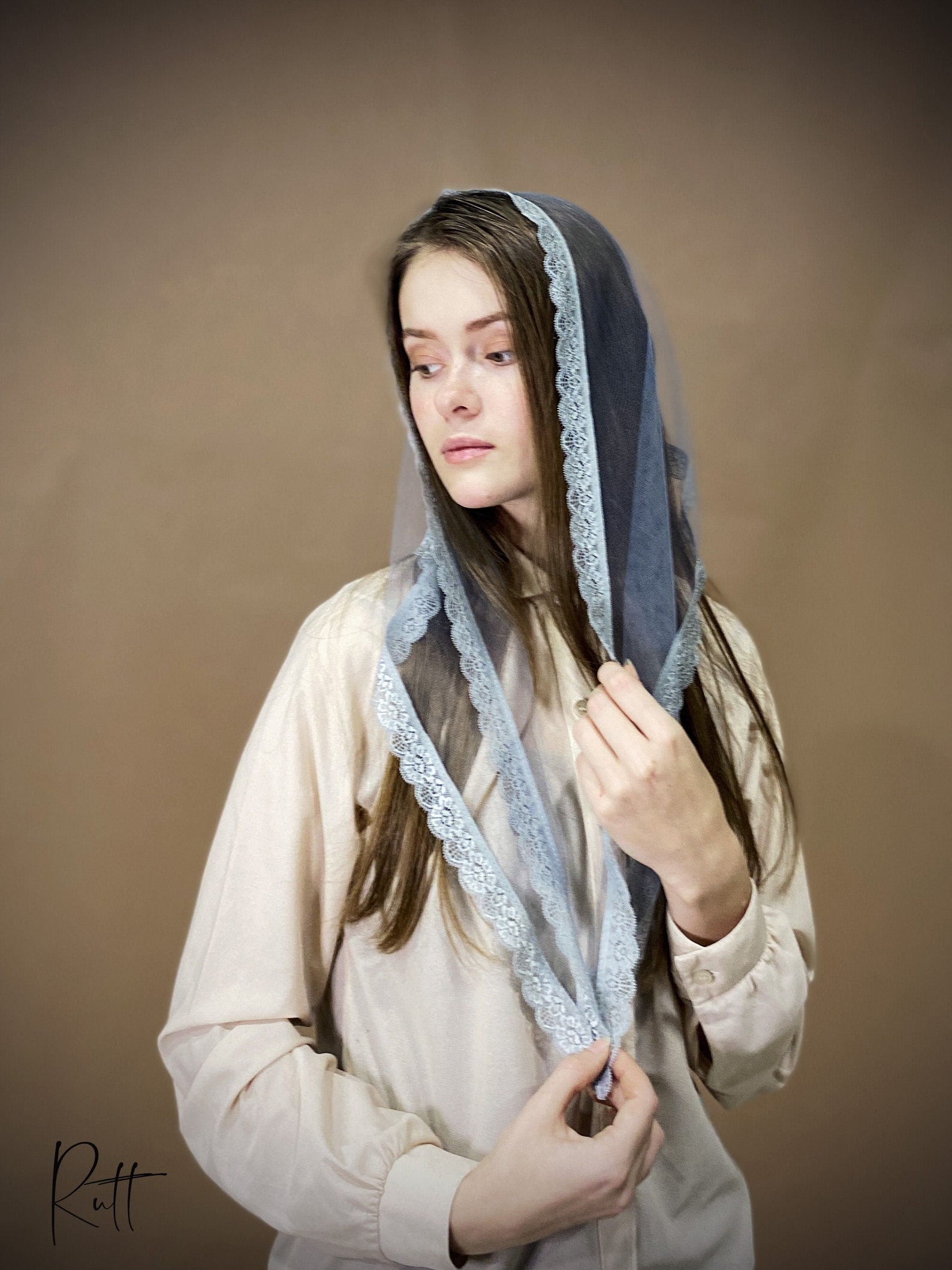 Dusty pink Church head covering Christian women Head wrap Etsy