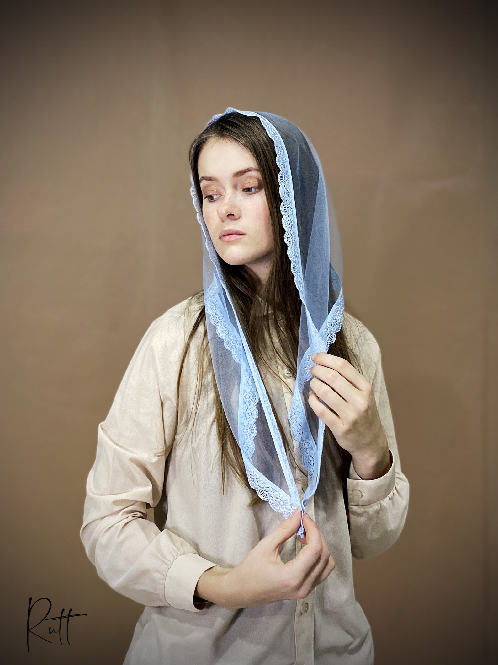 Black Church head covering Christian women Head wrap Orthodox Etsy