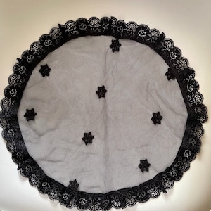 Black Catholic lace veil Church or Chapel round cap mantilla  Head covering hat Cap for mass
