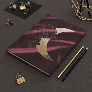 Red Sun Moon Notebook Hardcover Journal Matte