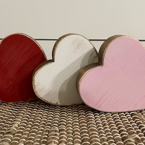 Valentine&#39;s Day Wood heart set, Rustic hearts, valentine&#39;s decor, wood decor, farmhouse decor, hearts