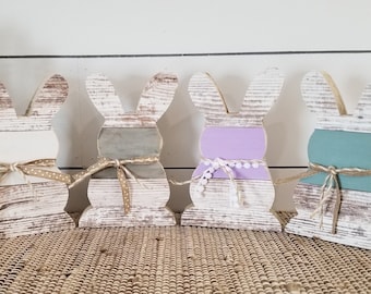 Easter bunny, Easter Bunny decor, Spring Bunny Decor, Wood Bunny, Rustic bunny, Easter Decor, Rabbit, shelf sitter, nursery decor