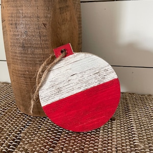 Wood bobber, lake decor, nautical decor, beach house decor, fishing decor, summer decor.