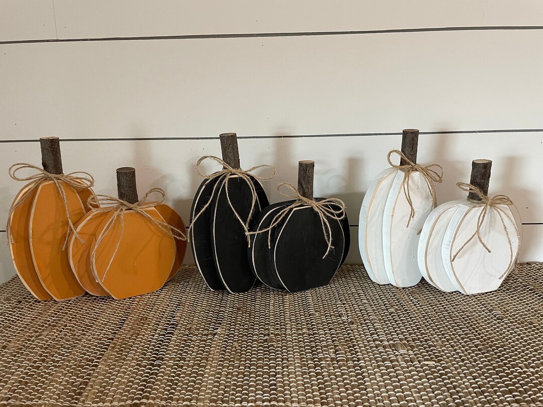Rustic Wood Pumpkin Set: Fall Thanksgiving Decor. - Etsy