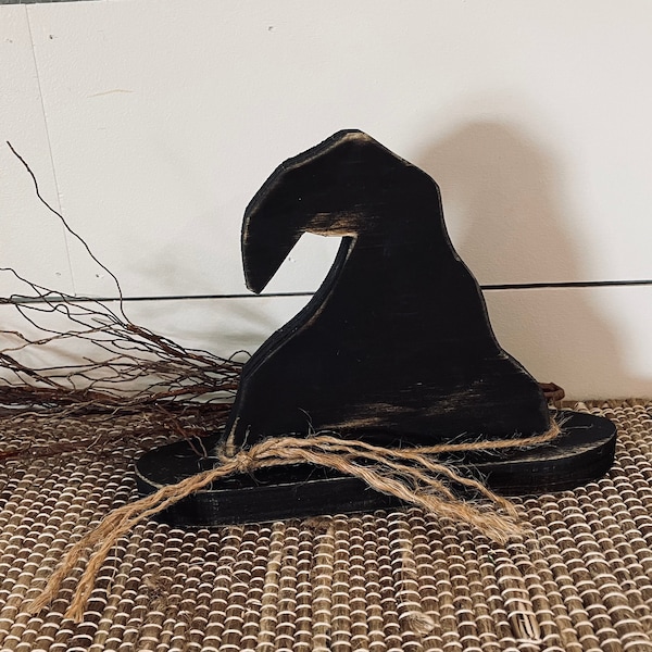 Witch hat, wood witch hat, Halloween decor, Fall decor, rustic decor, Spooky decor.