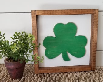 Wood sign, Shamrock sign, St. Patrick's Day, Handmade sign, Shamrock, Spring decor, shelf sitter, home decor