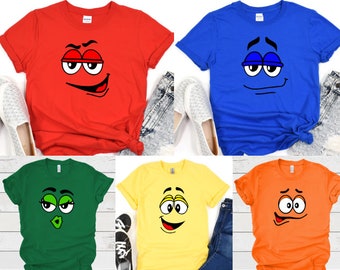 Camisas de combinación familiar grupal, camisas de m&m Camisas de grupo, camisas de caramelo a juego, camisas familiares de Halloween