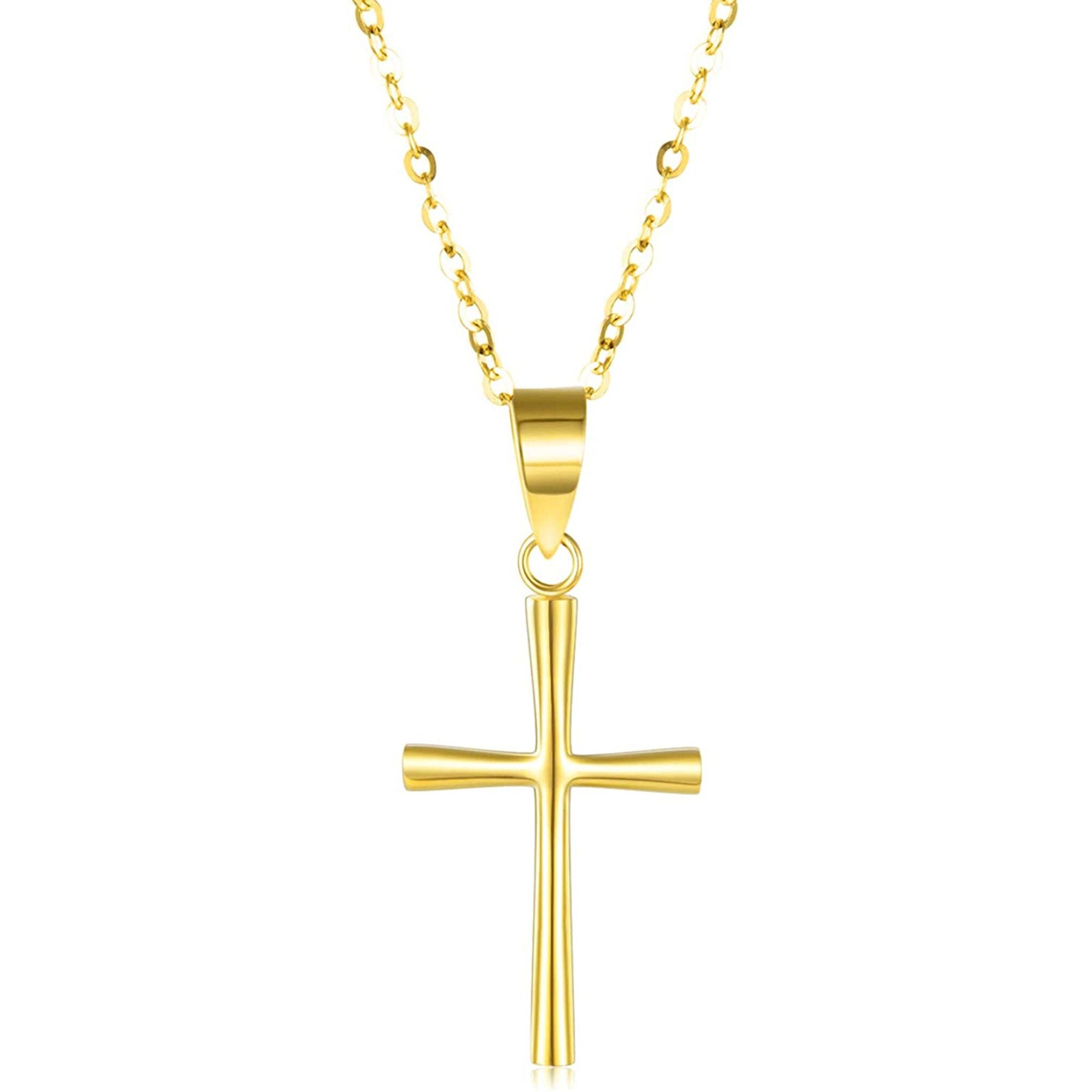Real gold cross necklace womens Clearance