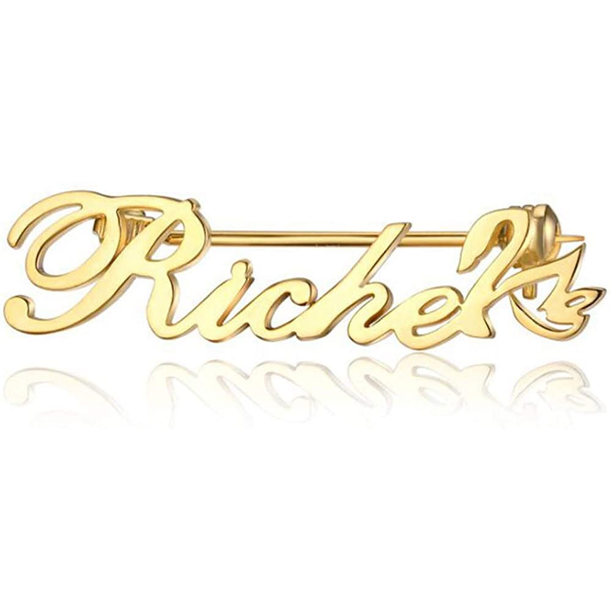 Personalized Name Brooch Name Pins Customize Any Name Plate Etsy