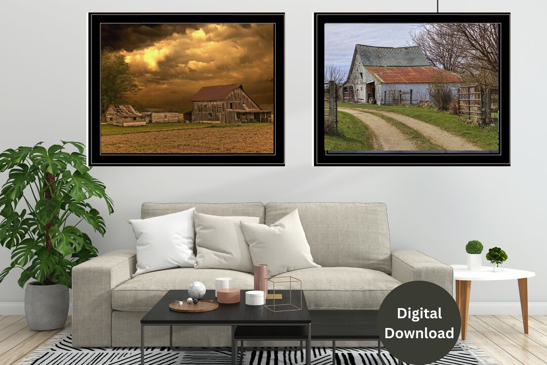 Rustic Farming Set of 2 Printable Wall Art Decoration - Etsy