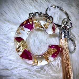 Rose pedal and Gold flakes Initial