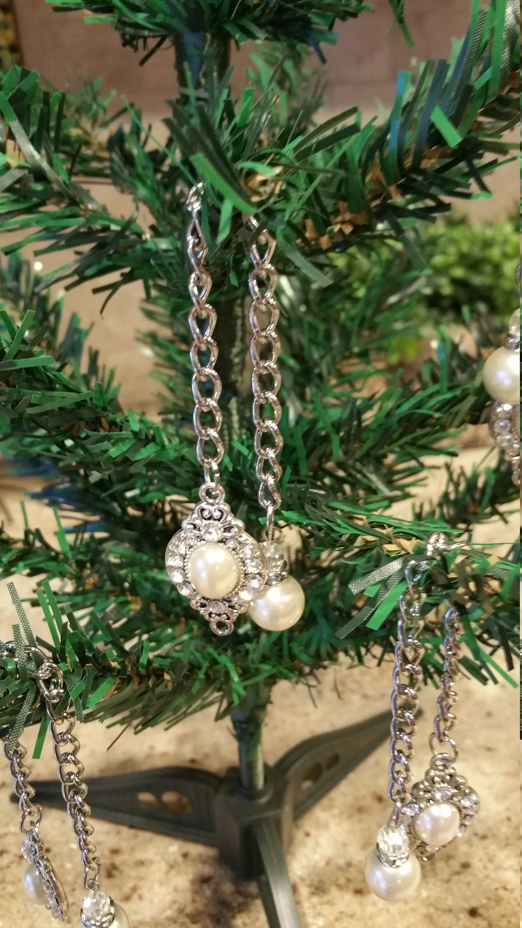 Vintage Pearl Christmas Tree Bling Etsy