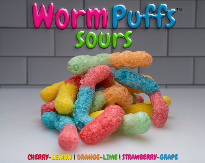 Freeze Dried Worm Puffs™ Sours, Freeze Dried Trolli®, Freeze Dried Gummy Worms, Freeze Dried