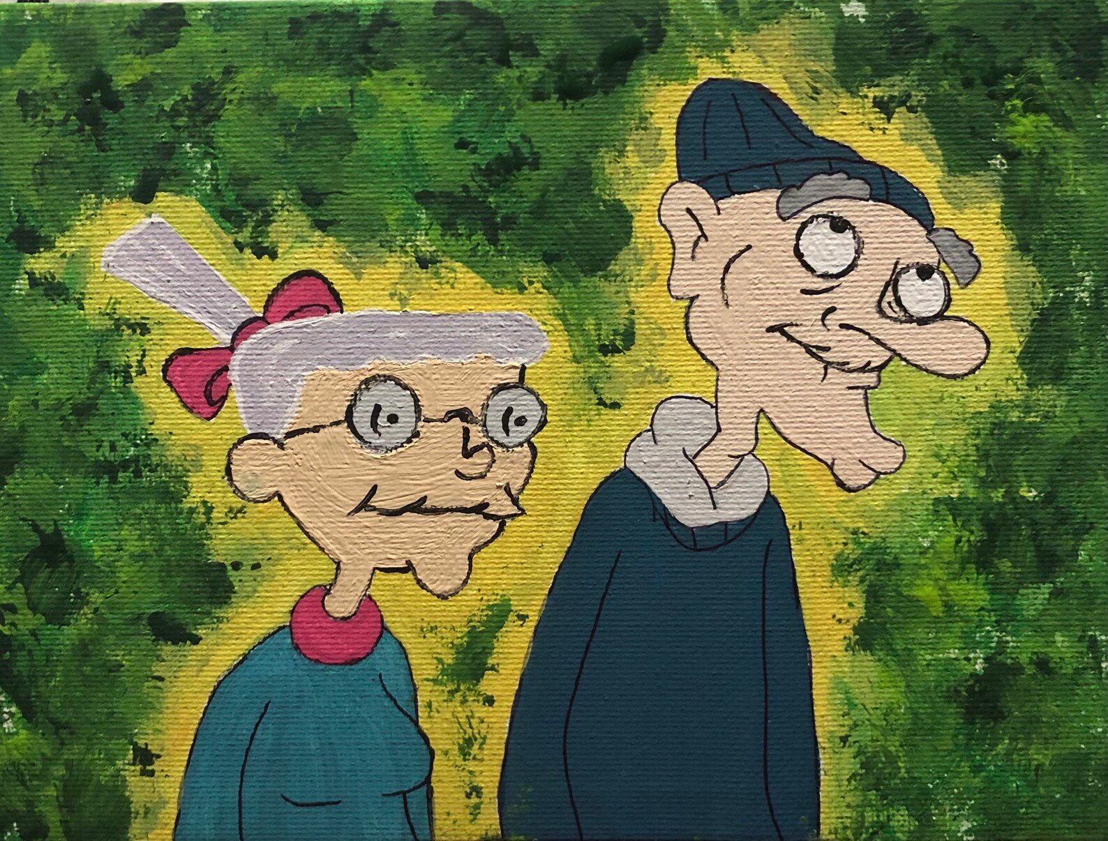 Hey Arnold Grandpa Phil and Pookie Grandma Gertie Hand painted Etsy