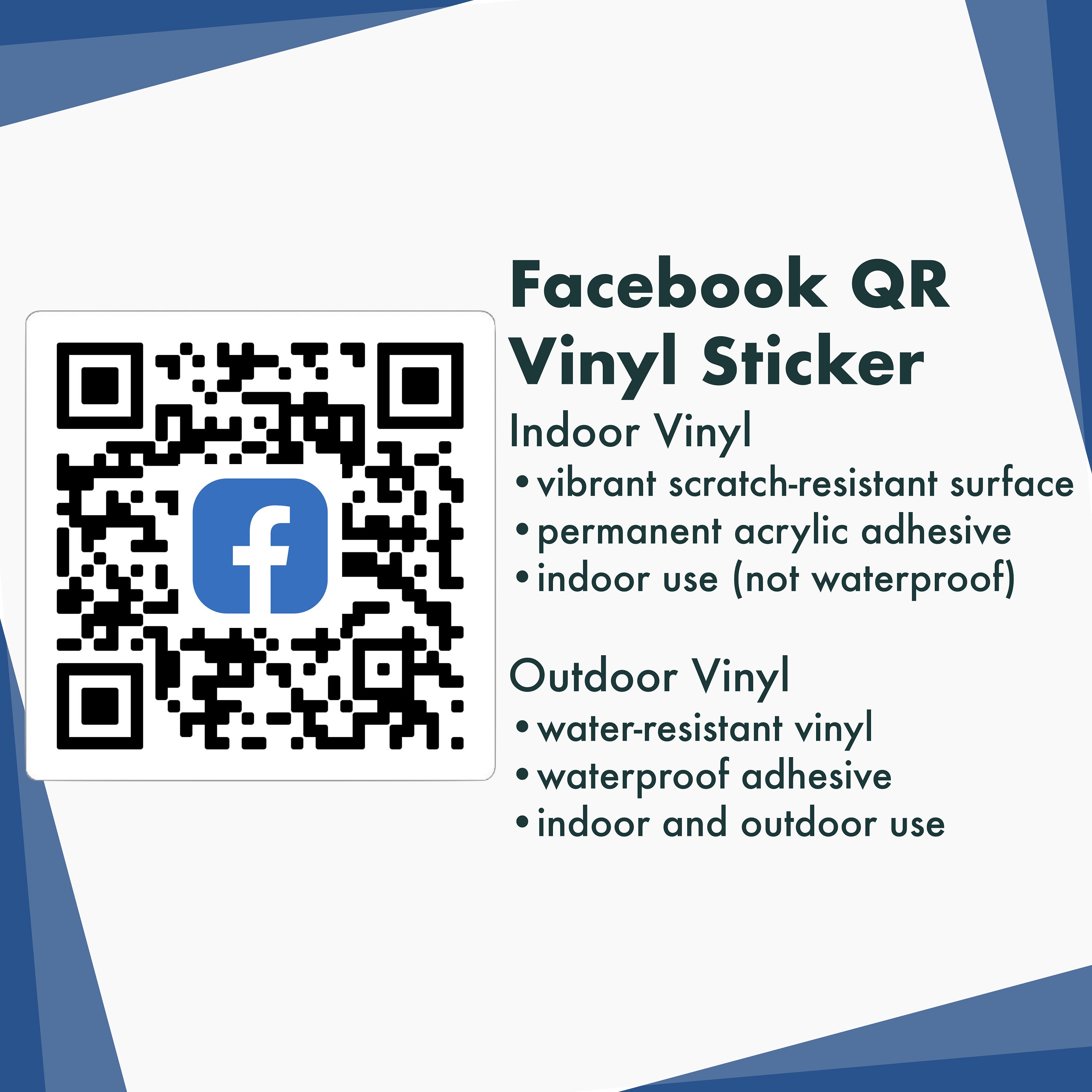 Single Custom Facebook QR Code Vinyl Square Sticker | Etsy