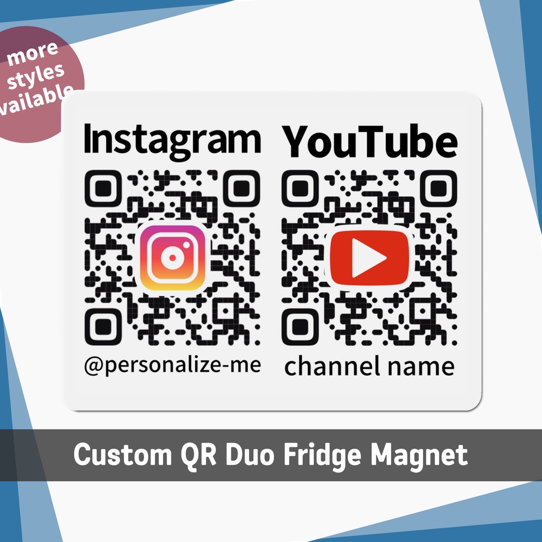 Custom Fridge QR Code Scan Duo Touch Free Venmo, Youtube and