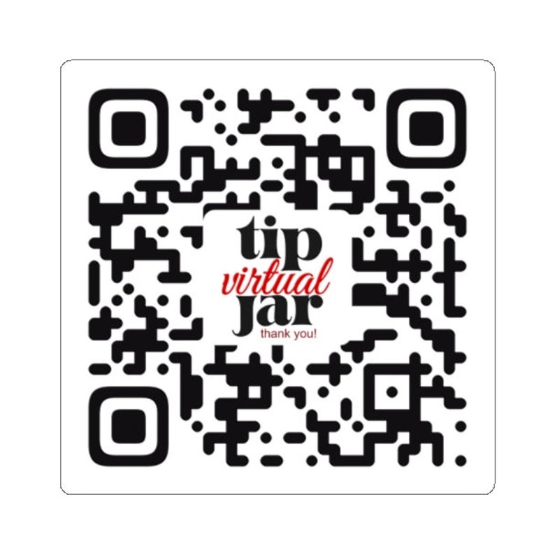 Virtual Tip Jar Custom QR Code Vinyl Sticker Etsy