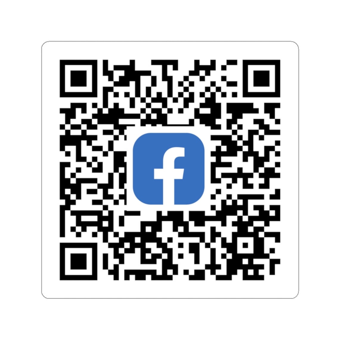 Single Custom Facebook QR Code Vinyl Square Sticker Etsy