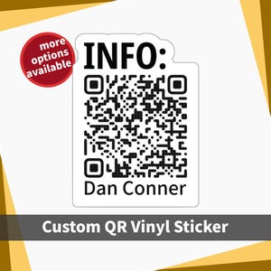 Persönlicher Info QR-Code Benutzerdefinierte Vinyl-Aufkleber | Teilen Sie Ihr Unternehmen mit anderen