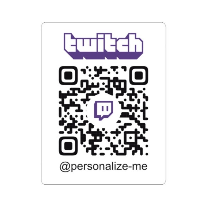 Twitch Custom QR Code Vinyl Sticker Etsy
