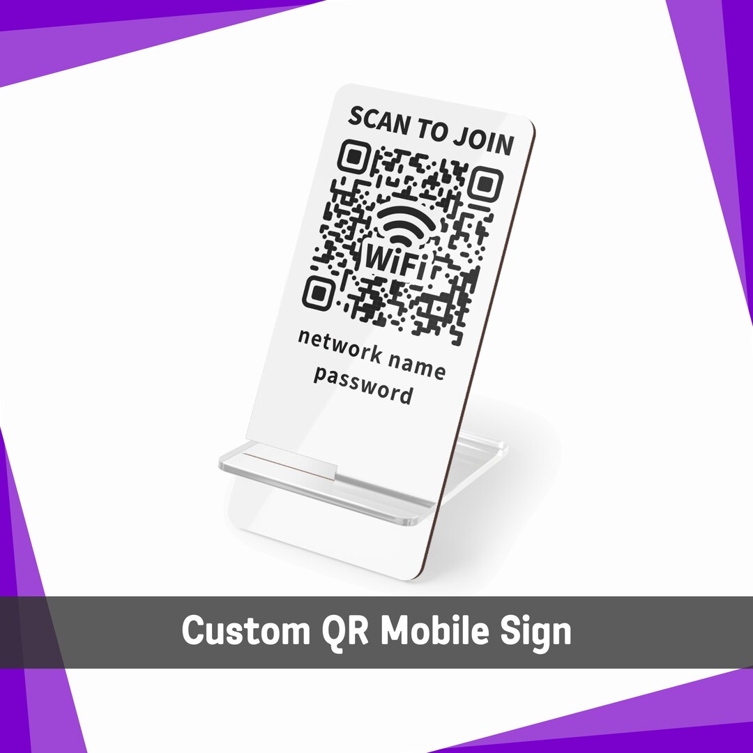 Wifi Network Custom Mobile Sign QR Code Scan to Join - Etsy