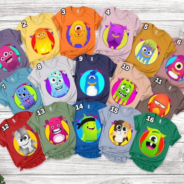 Costume Cute Monster Matching T-Shirts, Group Matching Halloween Shirts, Class Dojo Monsters Group T-Shirts, Halloween Party Family E1LG04