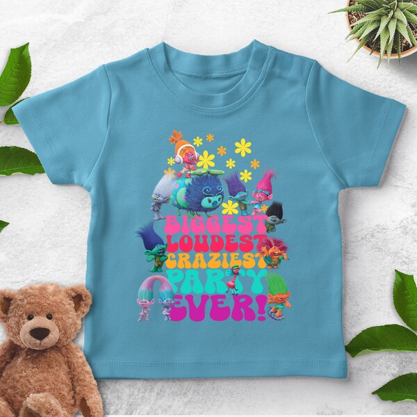 Biggest Loudest Craziest Party Ever Trolls Shirt, Troll Birthday Outfit, Family Matching Birthday Shirt, Trolls Family Shirts, Trolls UMX404