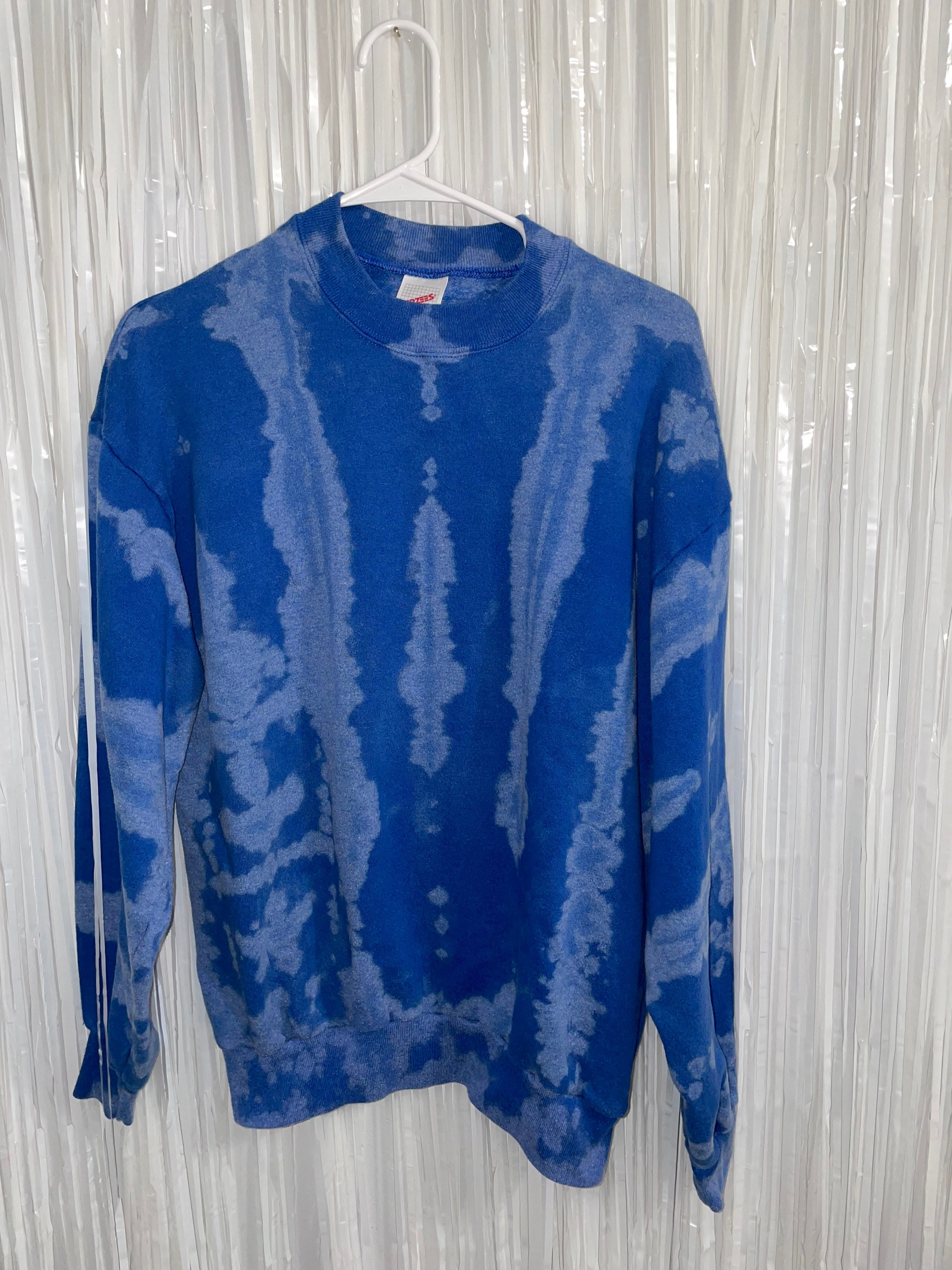 Royal Blue Bleach Dye Crewneck Sweatshirt - Etsy