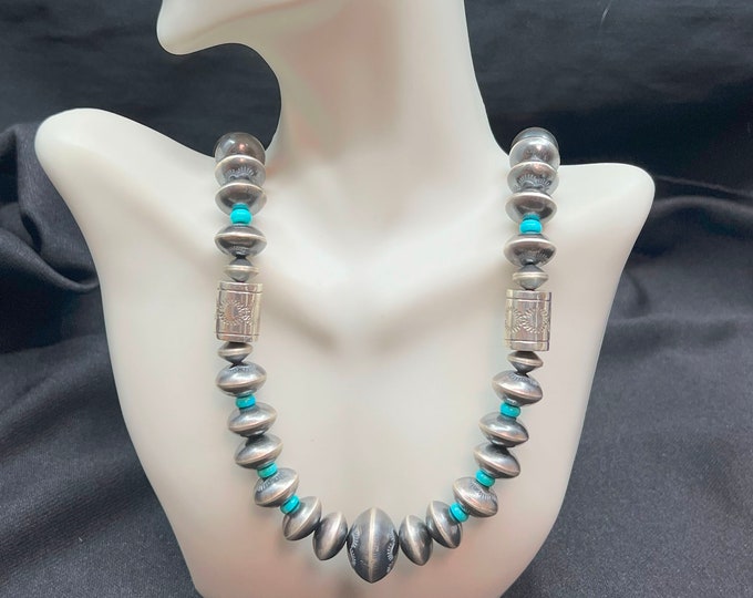 Stamped Navajo Pearl Saucer Bead Genuine Indian Hand Made Michelle