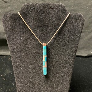 Delicate Handmade Turquoise/White Opal Choker Necklace with 18" Liquid Silver Chain (reversible double sided)