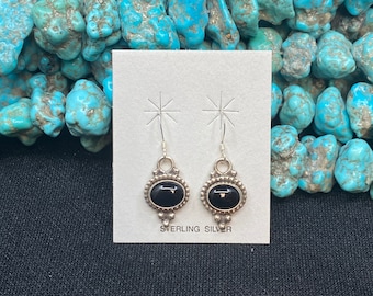 Black Onyx Dangle Earrings I Unique Black Dangles I Sterling Silver Jewelry I SuriSouthwest