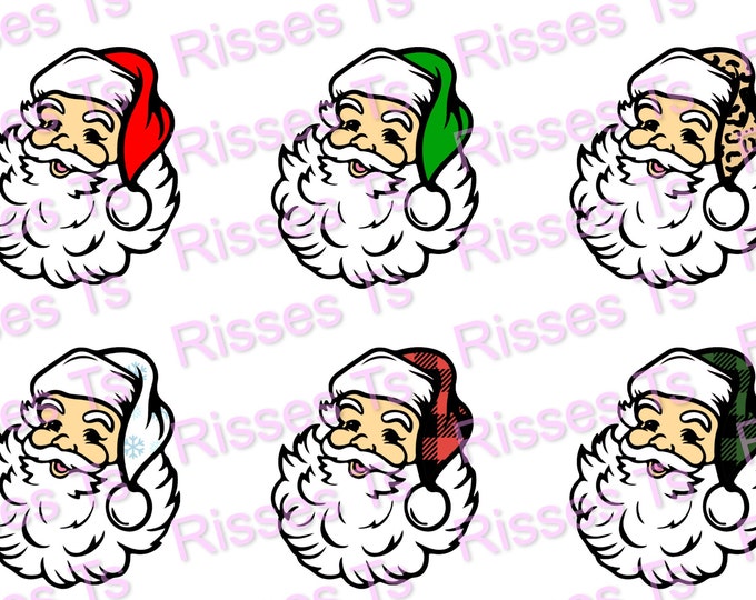Santa Colorful Hat Combo PNG