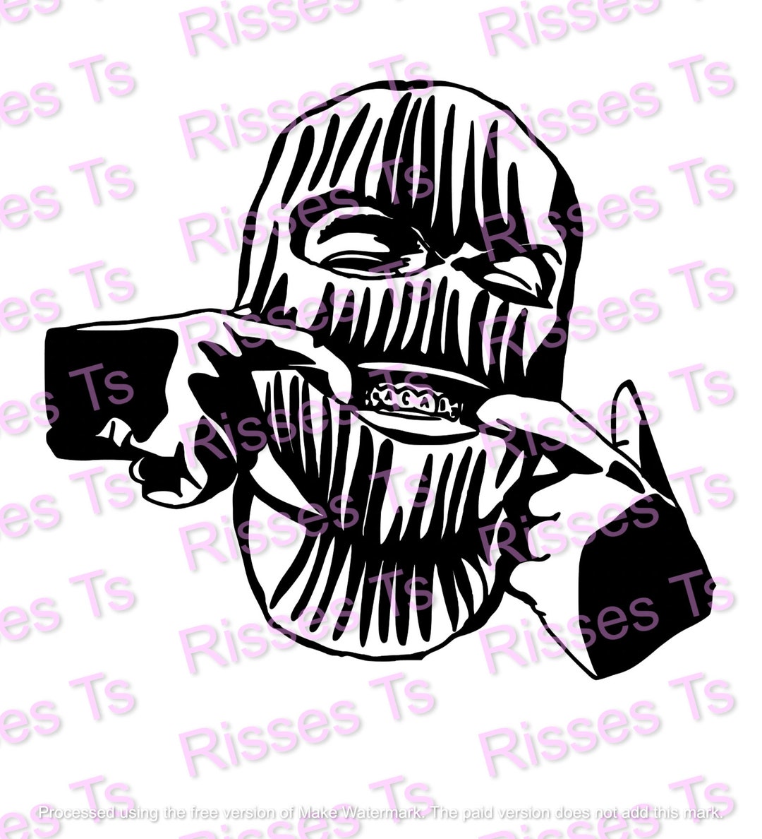 Gangsta With Ski Mask PNG PDF Etsy