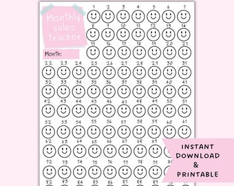 Monthly Sales Tracker, Small business Digital Download, Printable Business Tracker, Business Organiser, Monthly Goal Tracker, Goal Tracking