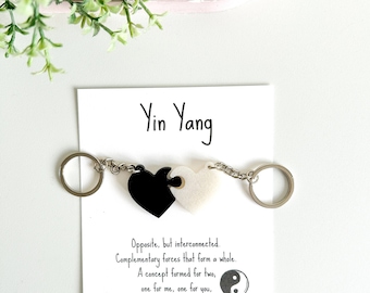 Yin Yang Keychain, Couples Keychain, Matching Keyring For Couples, Friendship Keychains, Anniversary Gift, Soul Mate Gift, His and Hers Gift