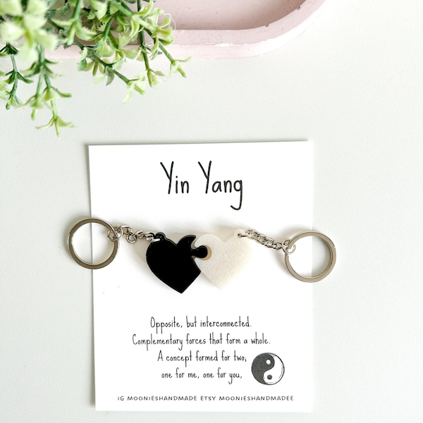 Yin Yang Keychain, Couples Keychain, Matching Keyring For Couples, Friendship Keychains, Anniversary Gift, Soul Mate Gift, His and Hers Gift