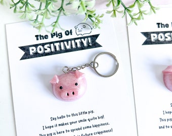 Pig Keyring, Positive Gifts, Mental Health Gifts, Gifts For Pig Lovers, Lucky Keychain, Gifts For New Job, Fresh Start Gifts, Pig Keychain