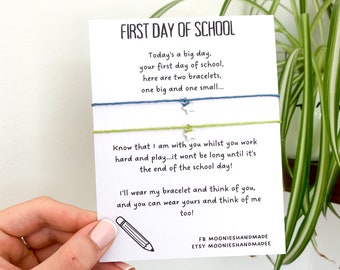 Back To School Bracelet, First Day Of School Bracelet, First Day Of School Gift, Back To School Wish Bracelet, New School Gift