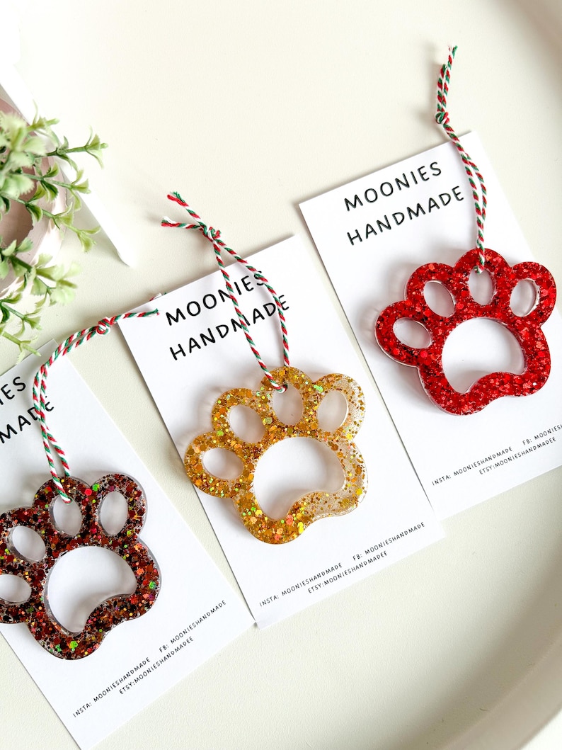 Paw Print Ornament, Dog Christmas Decoration, Gifts for Dog Mums
