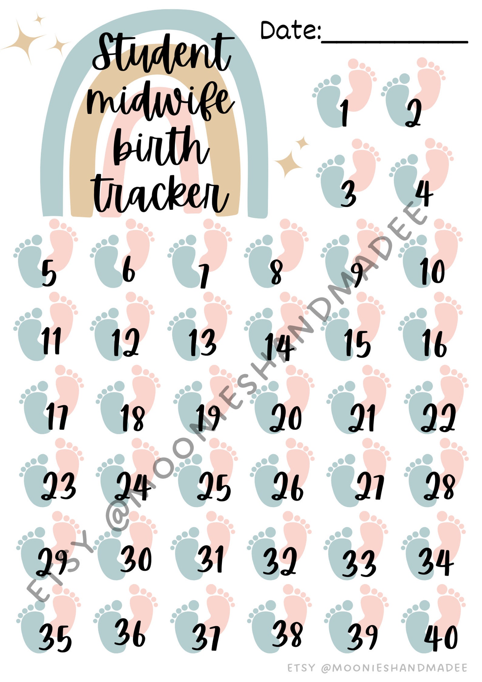 Student Midwife Birth Tracker: Downloadable Baby Counter (PDF) - Etsy