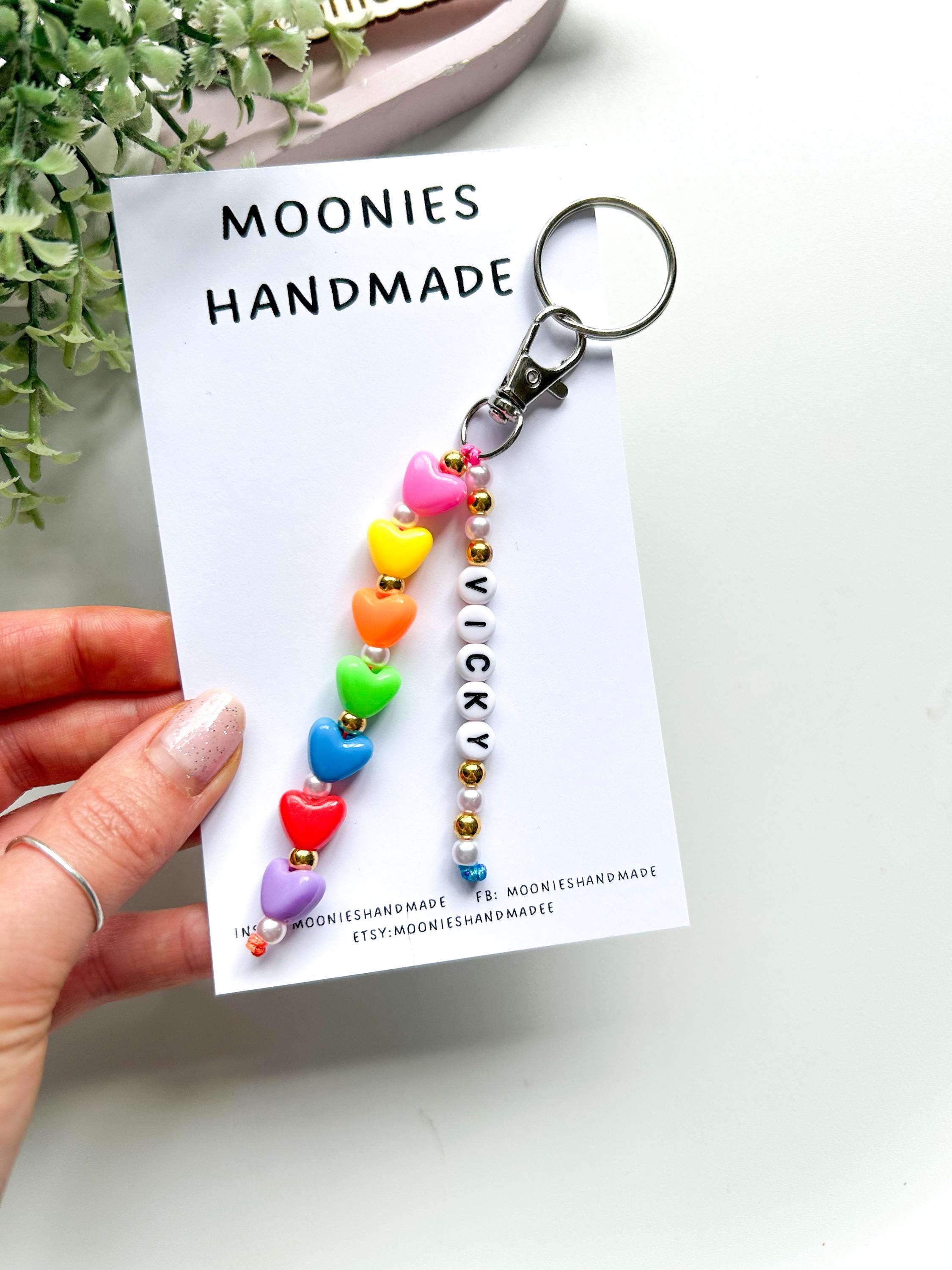 Custom Bag Charm, Personalised Bag Charm, Beaded Name Bag Charm