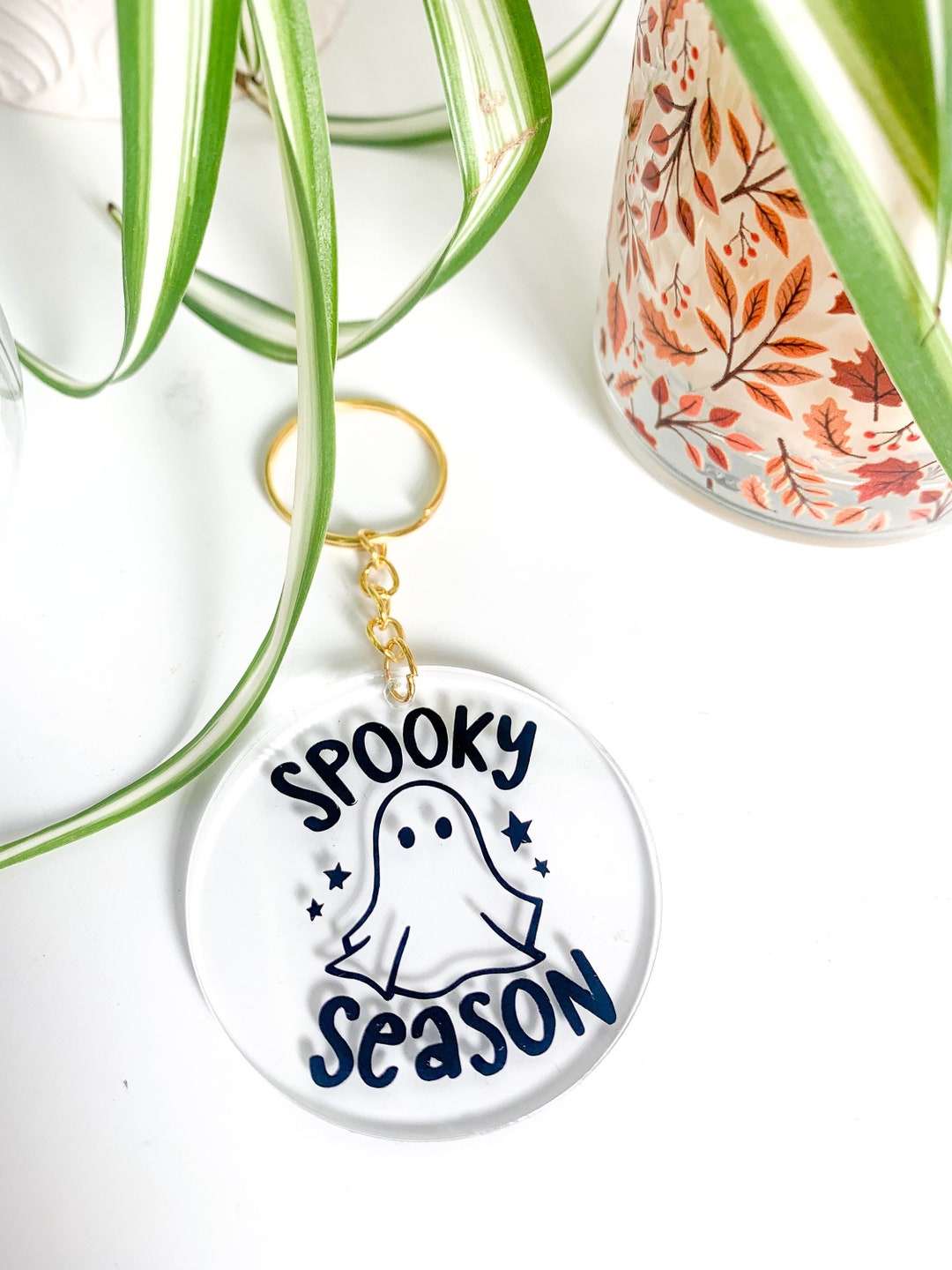Spooky Season Keychain, Halloween Keychain, Autumn Keychain, Ghost ...