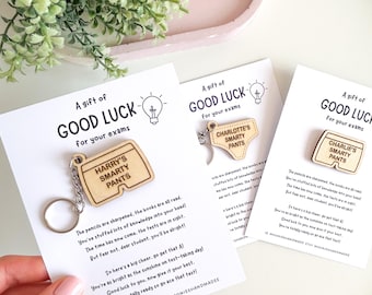 Personalized Smarty Pants Keychain: Good Luck Exam Gift