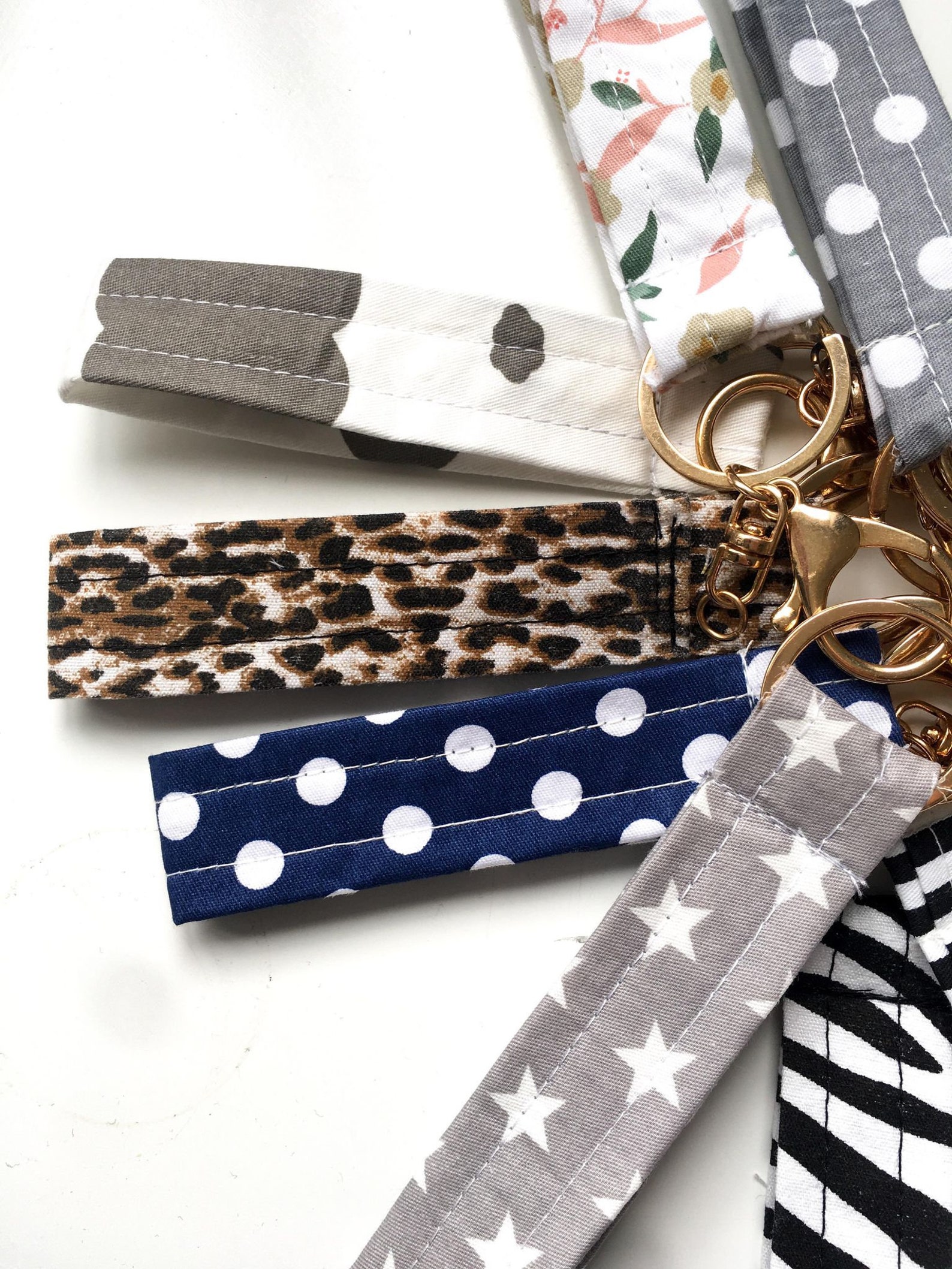 Fabric Wristlet Key Fob Keyring Hand Sewn Keychain Keyfiner Etsy UK