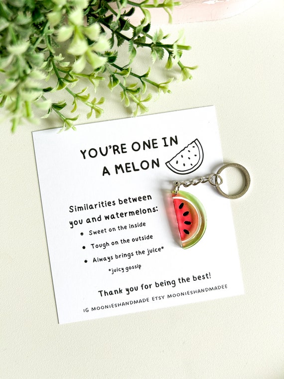 Watermelon Keychain, Summer Keychain, Fruit Keyring, One In A Million, Gifts for friends, Uplifting Gifts, Positive Gifts, Mental Health