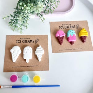 Ice Cream Painting kit, Paint your Own Plaster Ice Lollies, DIY Painting Craft Set, Summer Holiday Activity,  Creative Gifts For Her