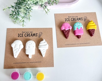Ice Cream Painting kit, Paint your Own Plaster Ice Lollies, DIY Painting Craft Set, Summer Holiday Activity,  Creative Gifts For Her