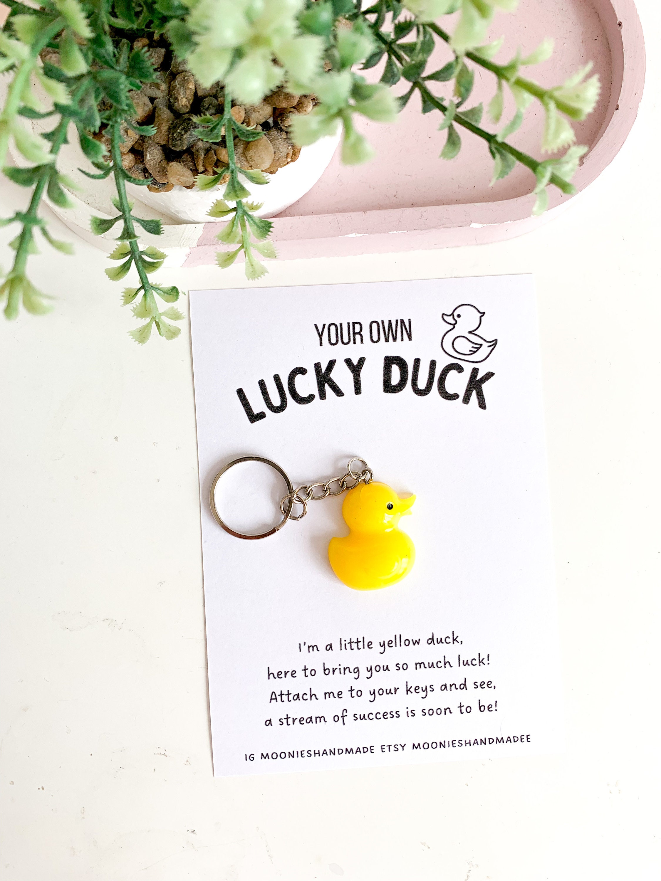 Lucky Duck Keychain, Lucky Keyring, Gifts for New Job, Good Luck